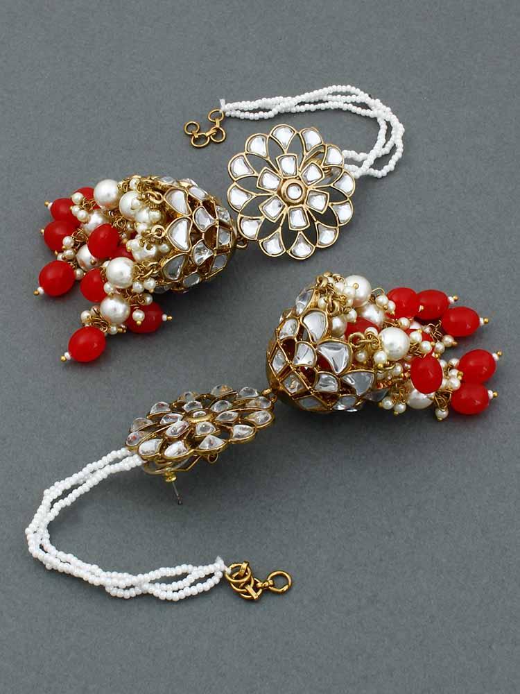 Red Malka Sahara Jhumkis - Bling Bag