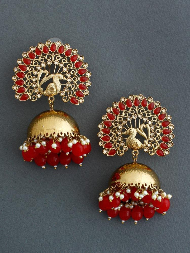 Red Mayu Jhumkis - Bling Bag