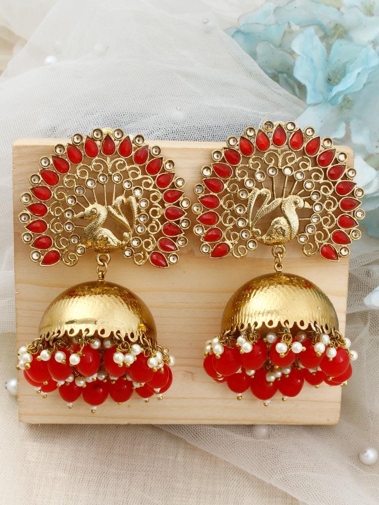 Red Mayu Jhumkis - Bling Bag