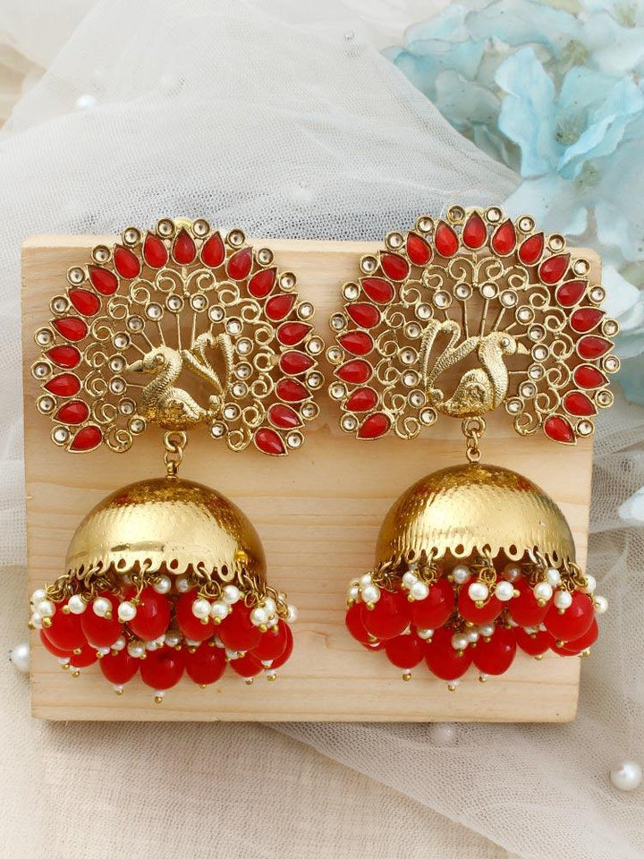 Red Mayu Jhumkis - Bling Bag