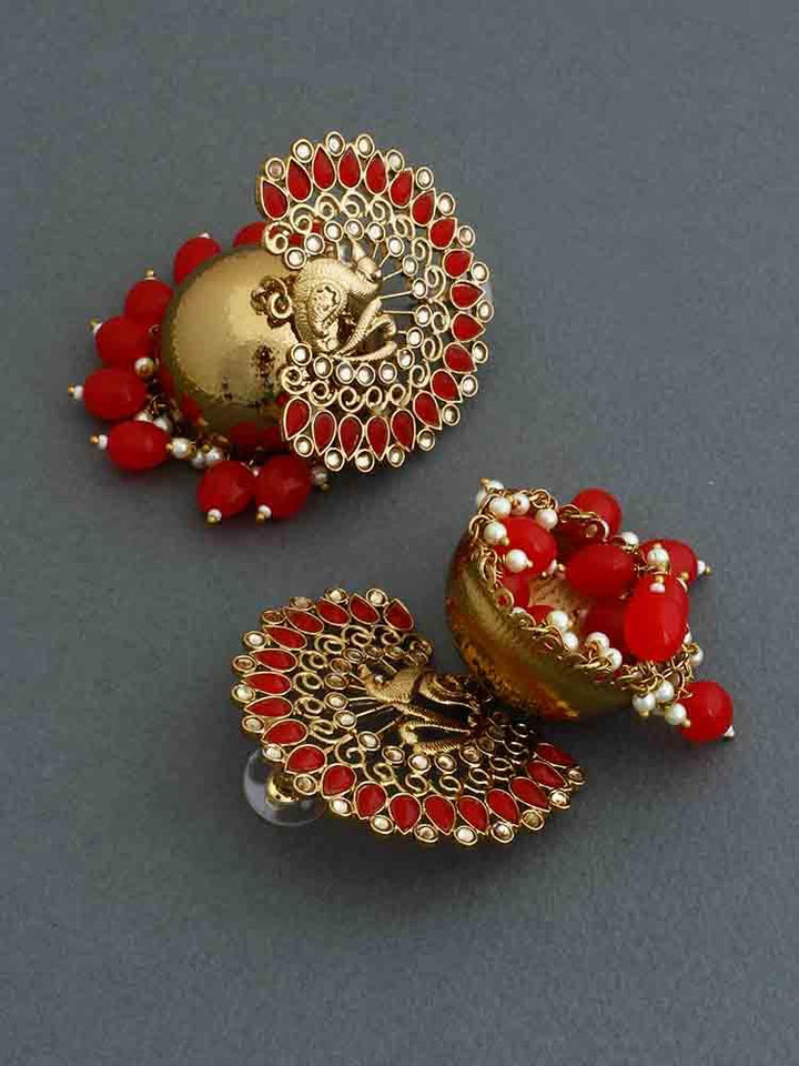 Red Mayu Jhumkis - Bling Bag