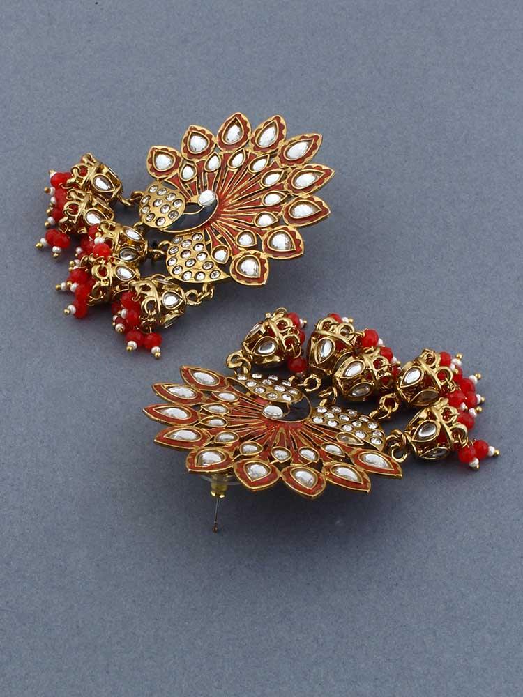 Red Mayur Jhumkis - Bling Bag