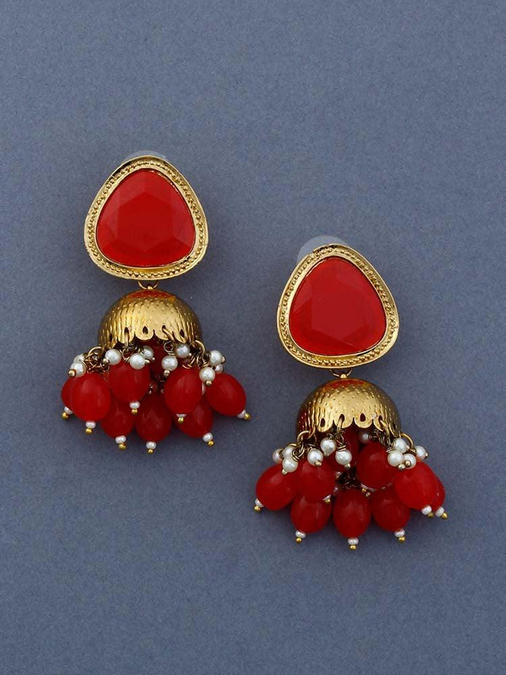 Red Mini Shesha Jhumkis - Bling Bag