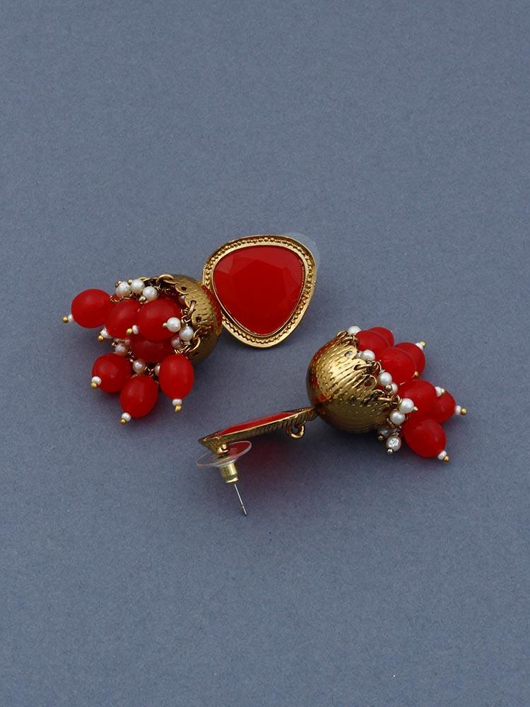 Red Mini Shesha Jhumkis - Bling Bag