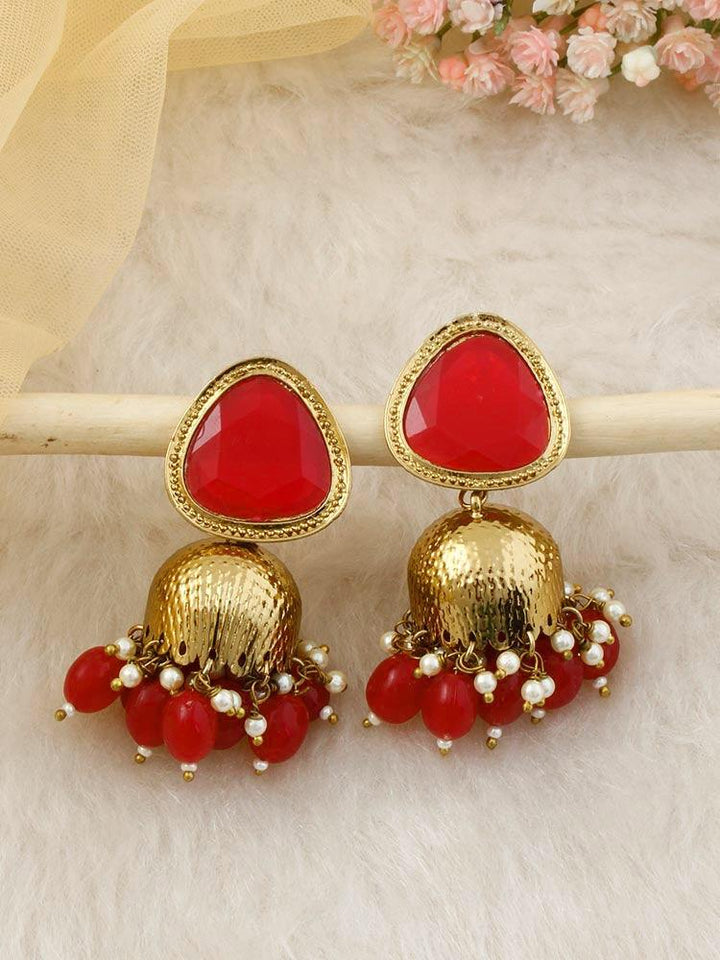 Red Mini Shesha Jhumkis - Bling Bag