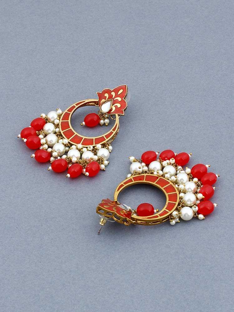 Red Patti Mohana Chandbalis - Bling Bag