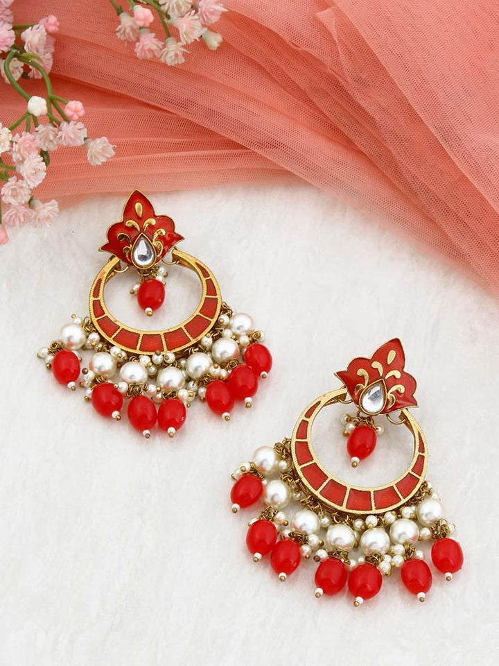 Red Patti Mohana Chandbalis - Bling Bag