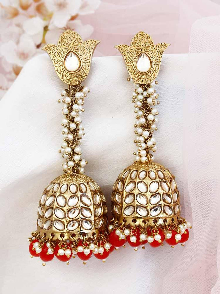 Red Rajkumari Jhumkis - Bling Bag