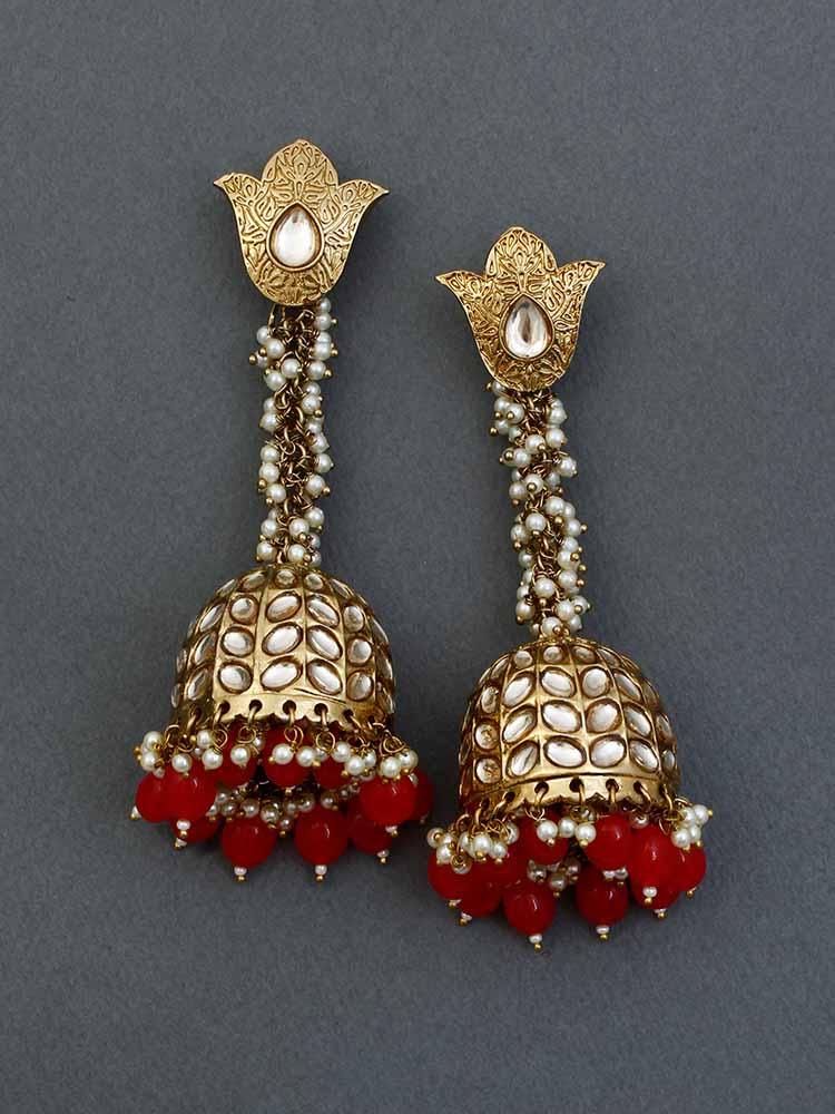 Red Rajkumari Jhumkis - Bling Bag