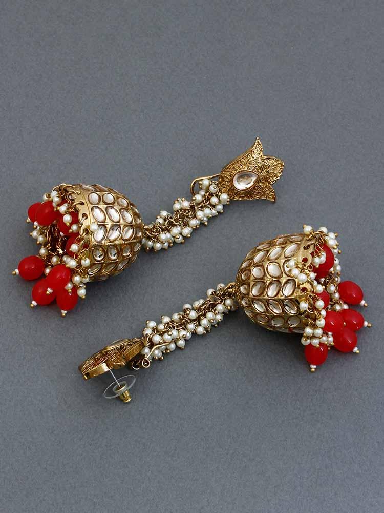 Red Rajkumari Jhumkis - Bling Bag