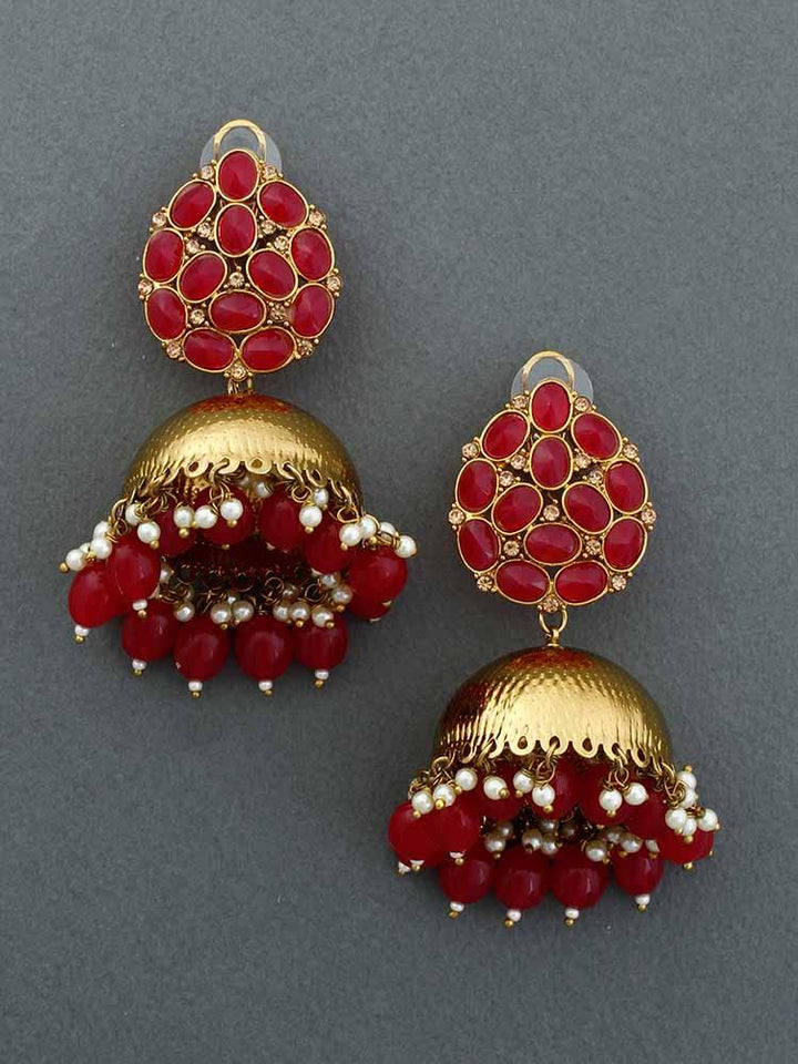 Ruby Pink Bubble Jhumkis - Bling Bag