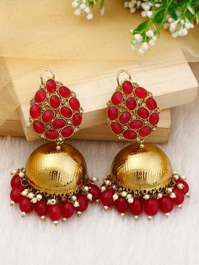 Ruby Pink Bubble Jhumkis - Bling Bag