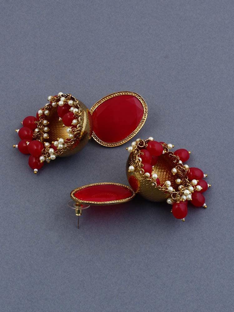 Ruby Magna Shesha Jhumkis - Bling Bag