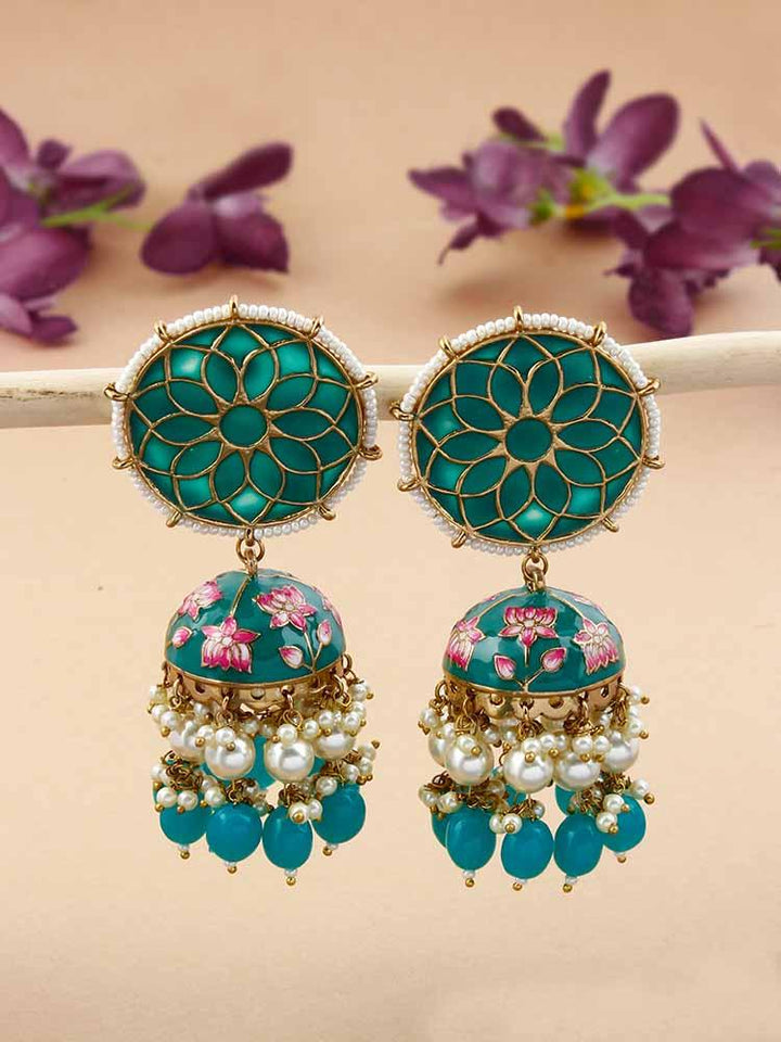 Rama Gamini Lotus Jhumkis - Bling Bag