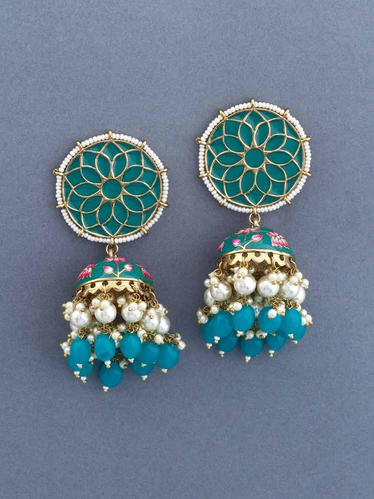 Rama Gamini Lotus Jhumkis - Bling Bag