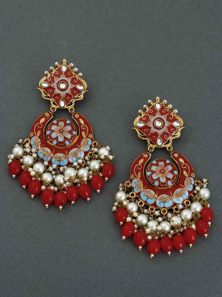 Red Bhanavi Chandbalis - Bling Bag