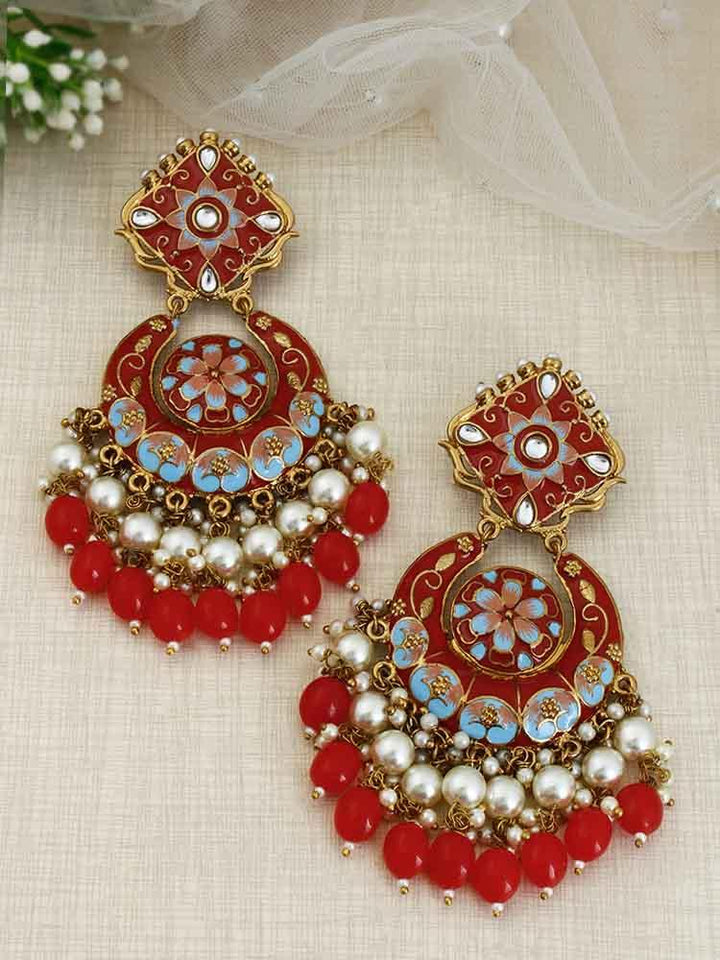 Red Bhanavi Chandbalis - Bling Bag