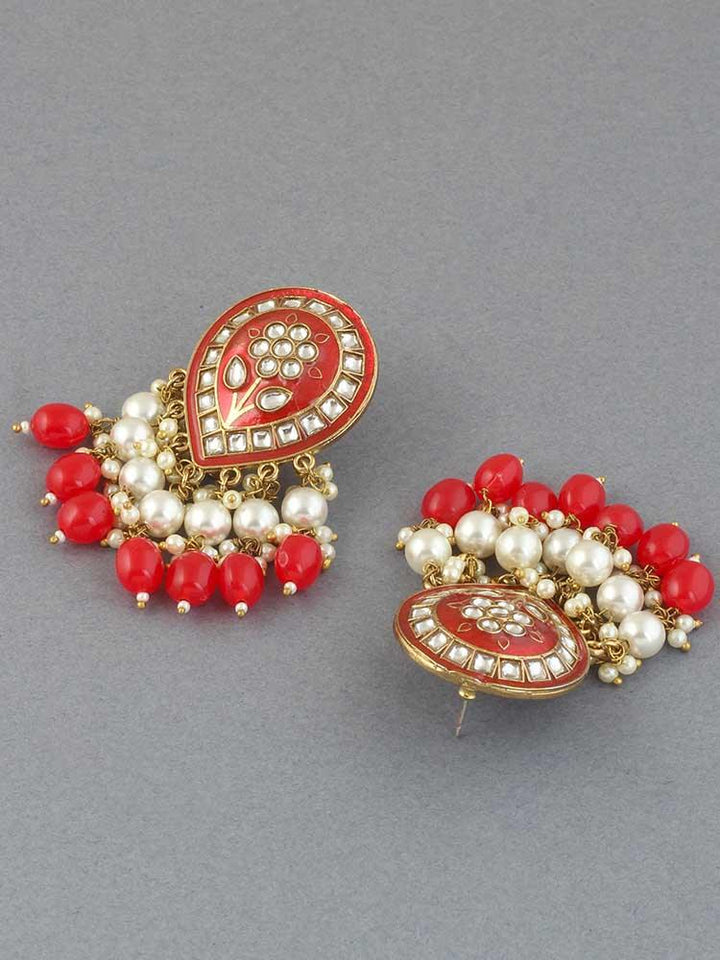 Red Charmi Designer Earrings - Bling Bag