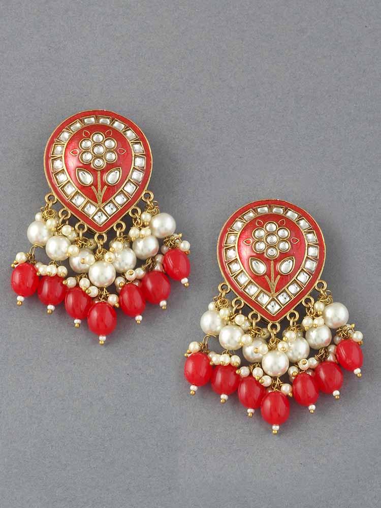 Red Charmi Designer Earrings - Bling Bag