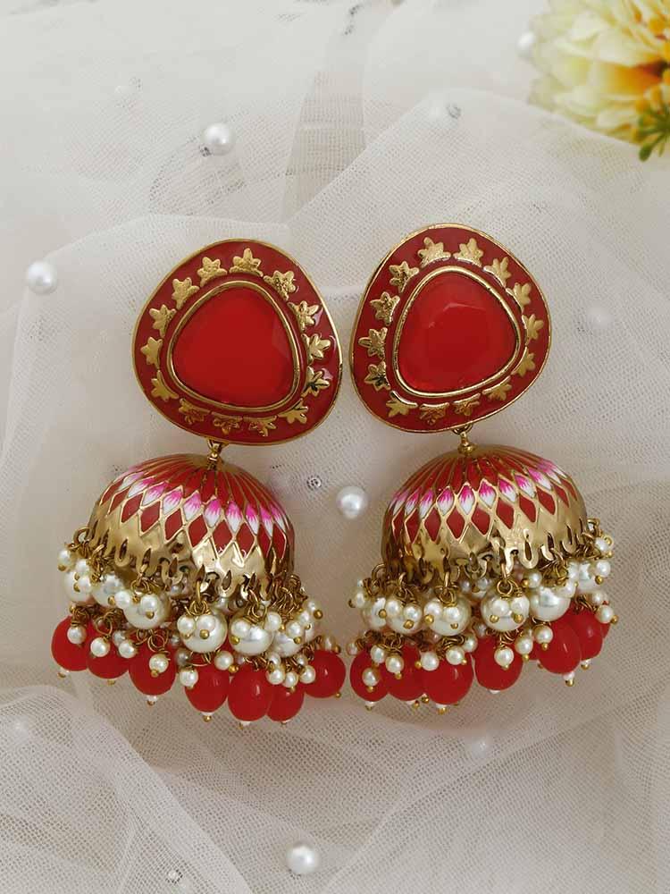 Red Chetaki Jhumkis - Bling Bag