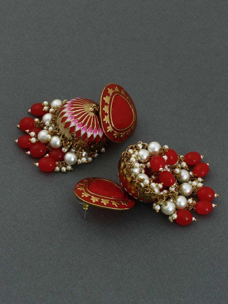 Red Chetaki Jhumkis - Bling Bag