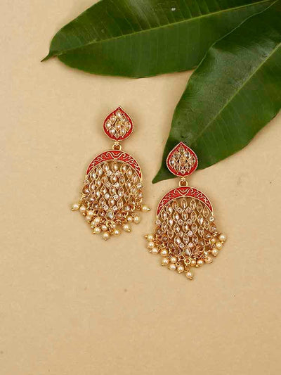 earrings - Bling Bag Red Ishika Dangler Earrings