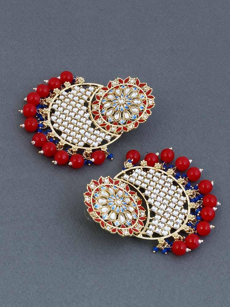 Red Juhi Designer Earrings - Bling Bag