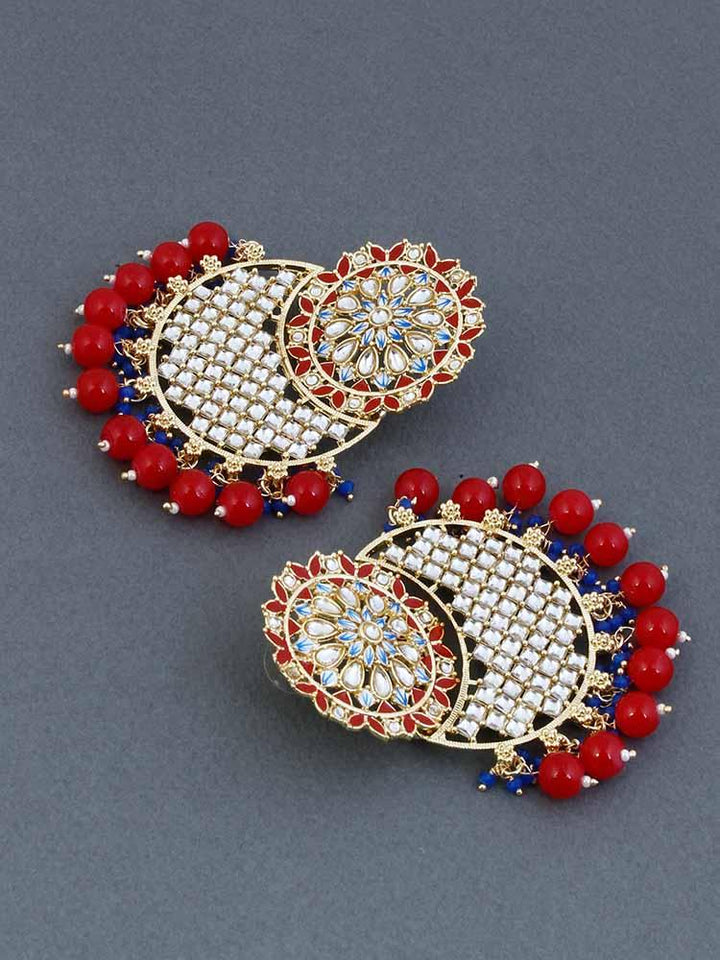 Red Juhi Designer Earrings - Bling Bag