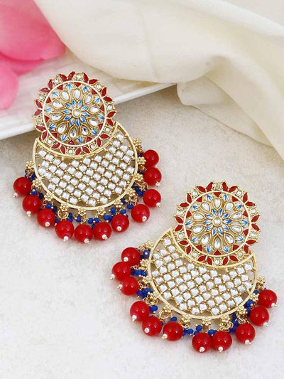 Red Juhi Designer Earrings - Bling Bag