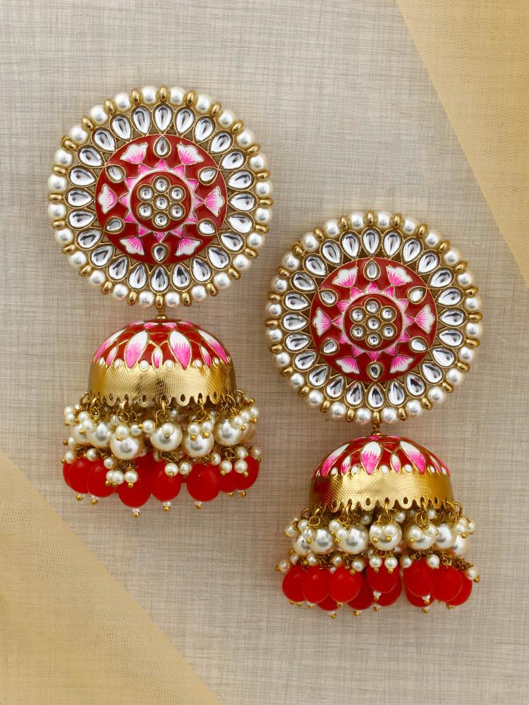 Red Kritika Jhumkis - Bling Bag