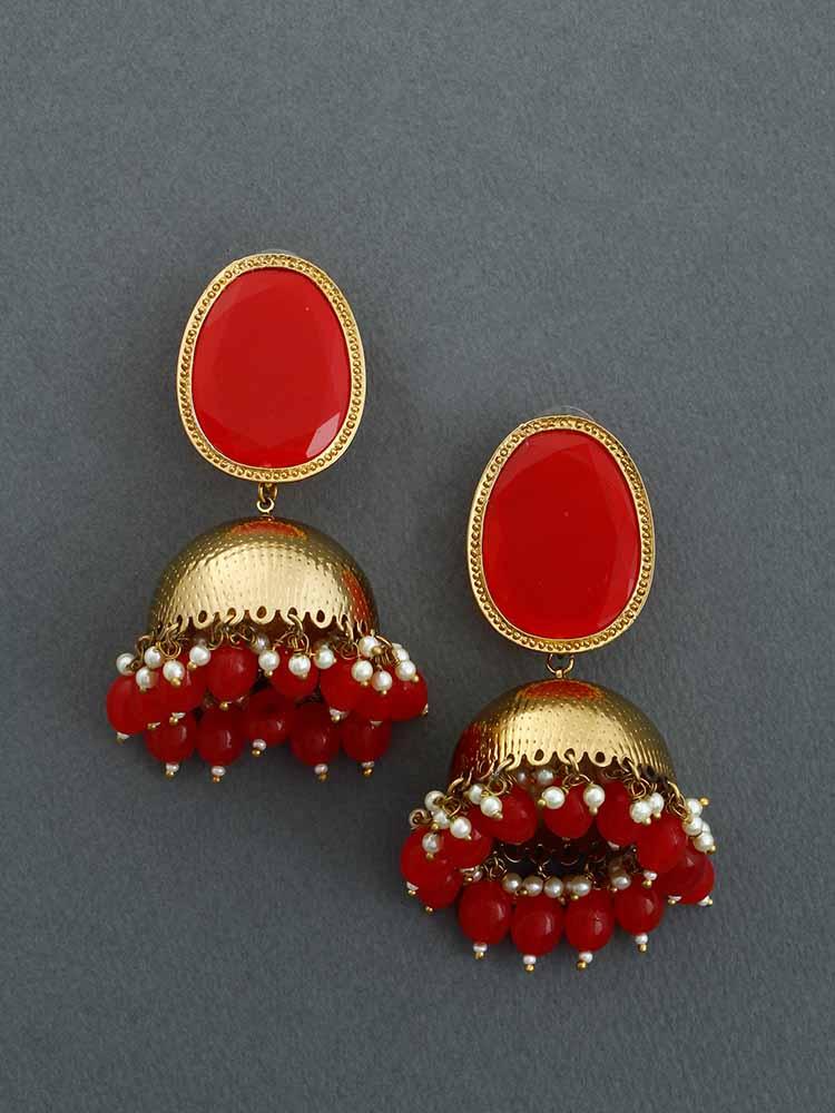 Red Magna Shesha Jhumkis - Bling Bag