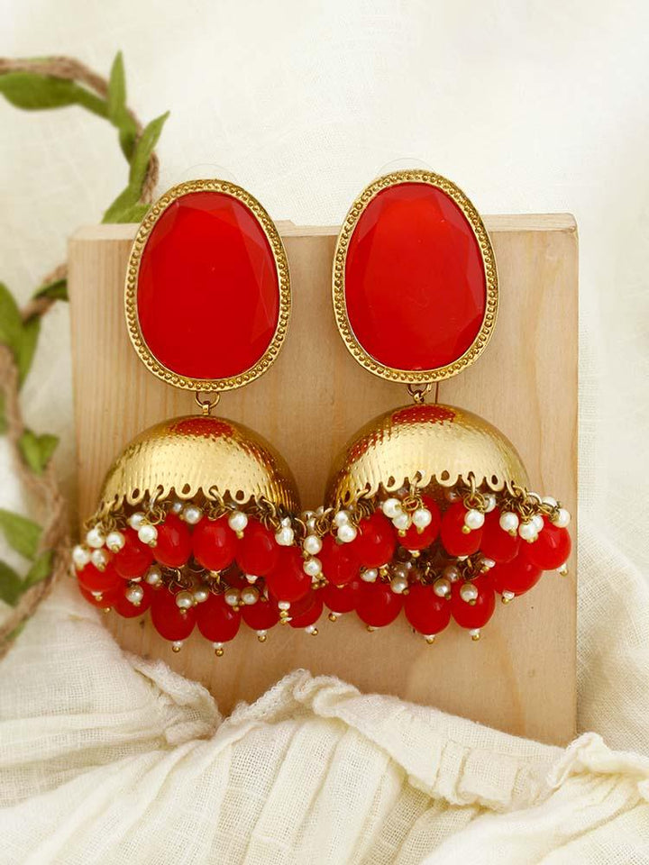 Red Magna Shesha Jhumkis - Bling Bag