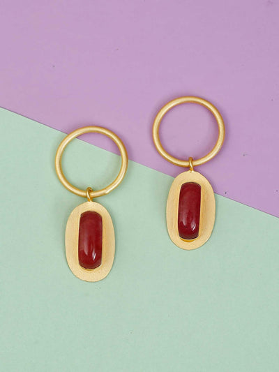 earrings - Bling Bag Red Oakes Hoops