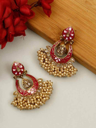 earrings - Bling Bag Ruby Vilas Chaandbali Earrings