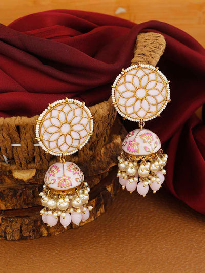 earrings - Bling Bag Lilac Gamini Lotus Designer Jhumki