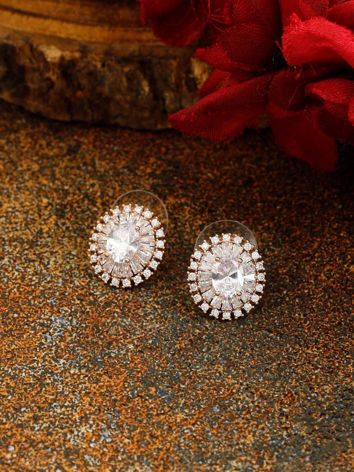 earrings - Bling Bag Rose Gold Emilia Zirconia Studs