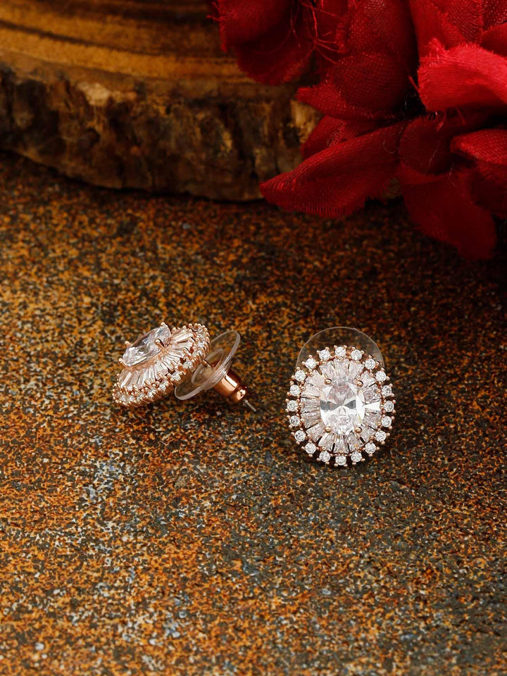 earrings - Bling Bag Rose Gold Emilia Zirconia Studs