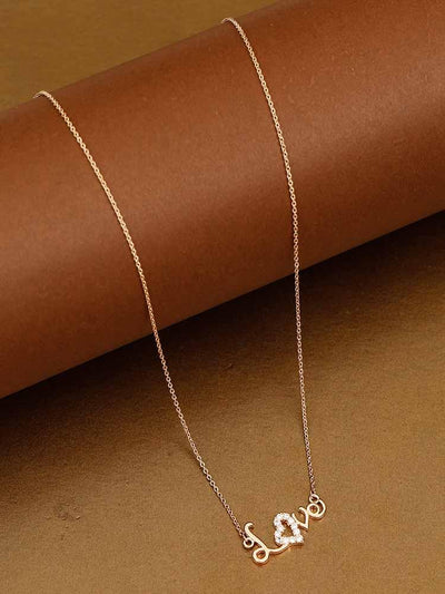 necklaces - Bling Bag Rose Gold Hanisha Love Necklace