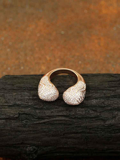 rings - Bling Bag Rose Gold Adjustable Janet Zirconia Ring