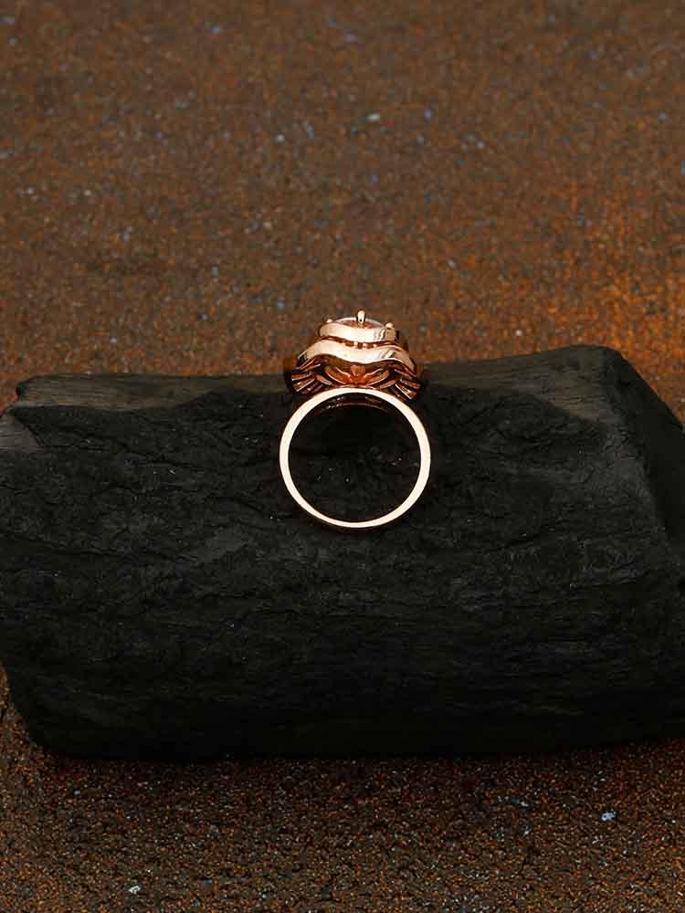 rings - Bling Bag Rose Gold Lyric Zirconia Ring