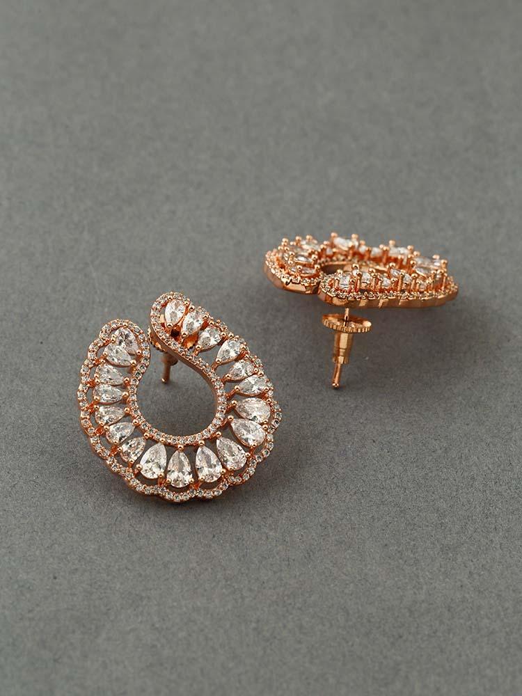 earrings - Bling Bag Rose Gold Raka Zirconia Studs