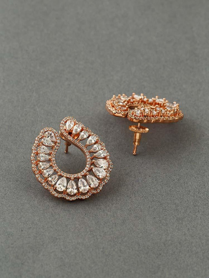 earrings - Bling Bag Rose Gold Raka Zirconia Studs