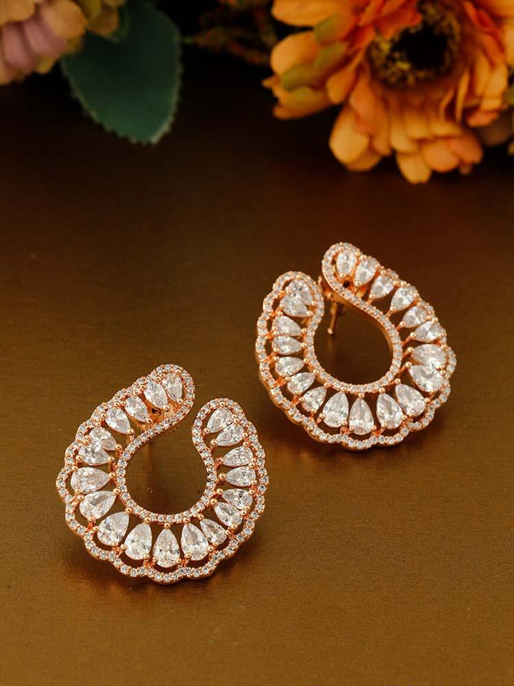 earrings - Bling Bag Rose Gold Raka Zirconia Studs