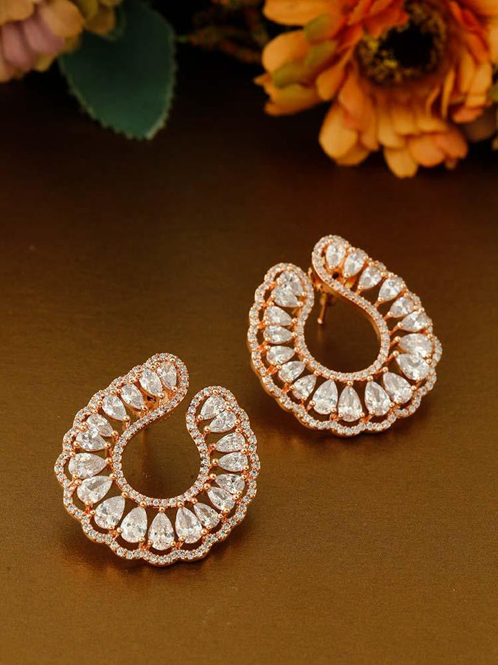 earrings - Bling Bag Rose Gold Raka Zirconia Studs