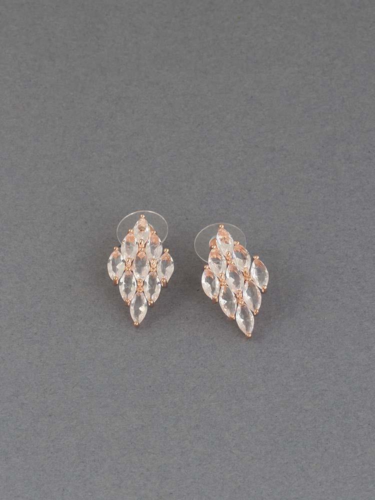 earrings - Bling Bag Rose Gold Rika Zirconia Studs