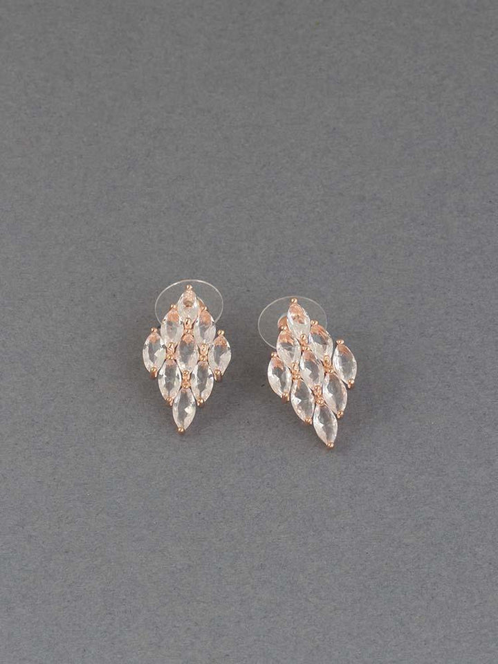 earrings - Bling Bag Rose Gold Rika Zirconia Studs