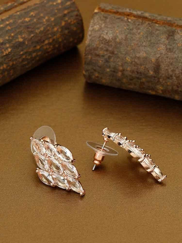 earrings - Bling Bag Rose Gold Rika Zirconia Studs