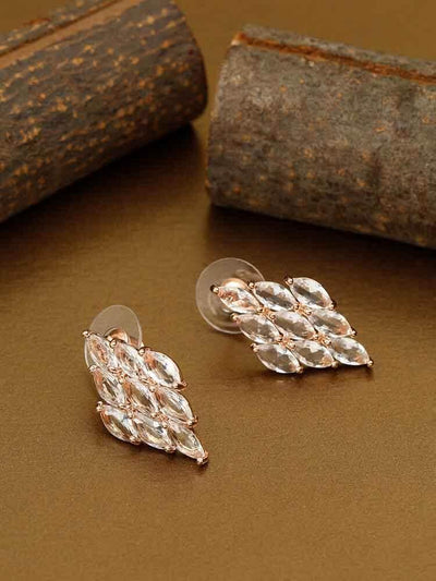 earrings - Bling Bag Rose Gold Rika Zirconia Studs