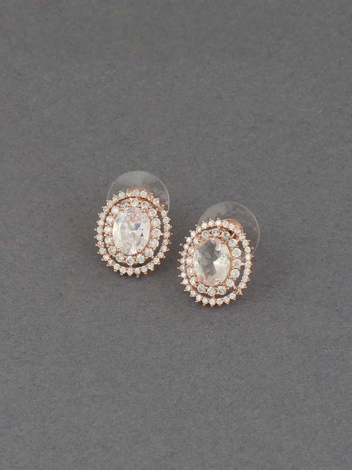earrings - Bling Bag Rose Gold Samit Zirconia Studs