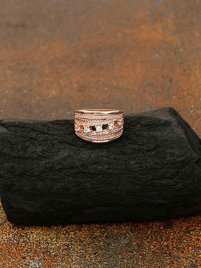 rings - Bling Bag Rose Gold Shagufta Zirconia Ring